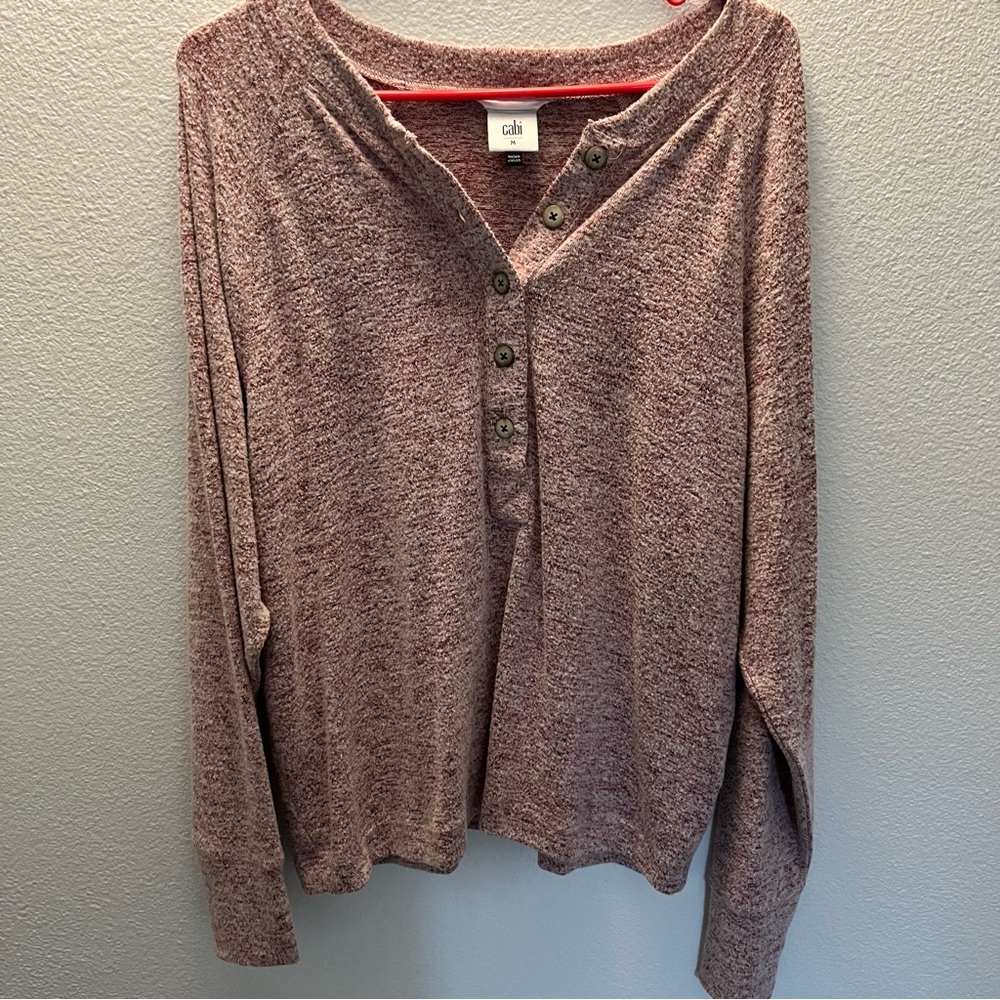 CAbi Pink Crew Neck Sweater with Relaxed Fit - Picture 4 of 9